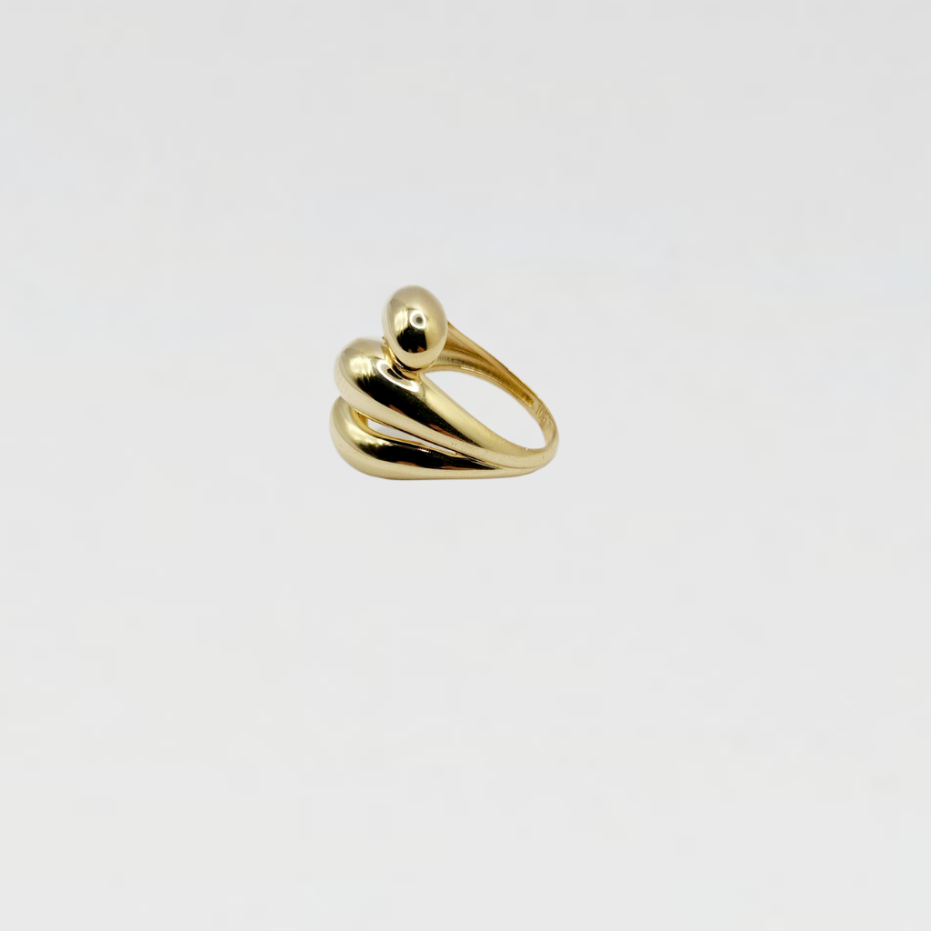 10K Anillo De Mujer - Doble Cúpula