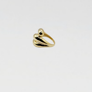 10K Anillo De Mujer - Doble Cúpula
