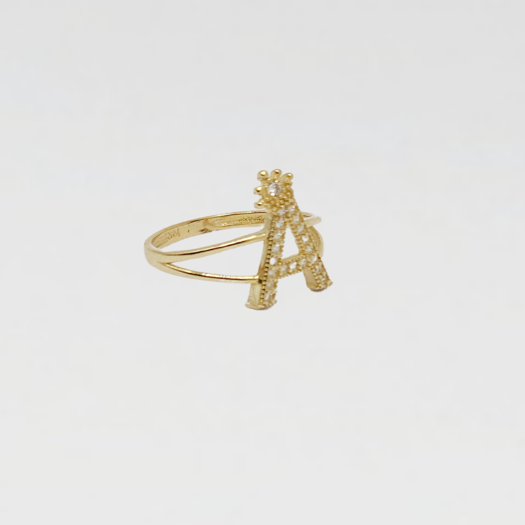 10K Anillo De Mujer Con Iniciales