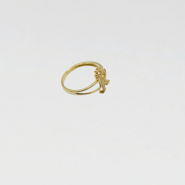 10K Anillo De Mujer Con Iniciales