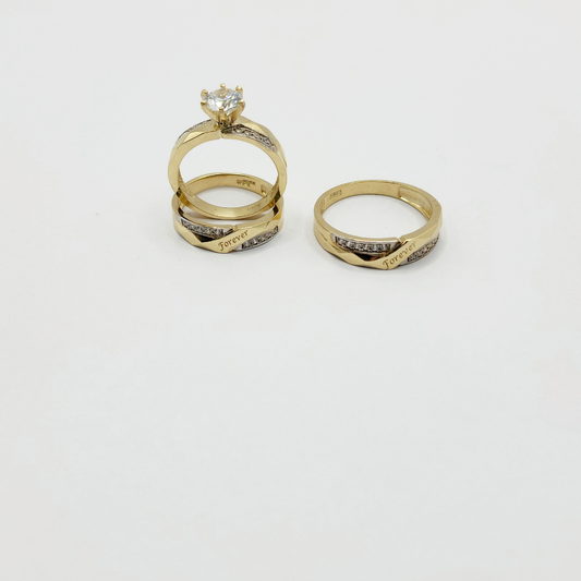 10K Set De Anillo De Compromiso - Diamante ( Hombre Y Mujer )
