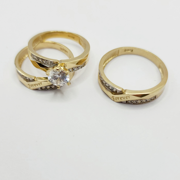 10K Set De Anillo De Compromiso - Diamante ( Hombre Y Mujer )