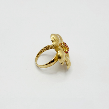 10K Anillo De Mujer - Diseño De Flor