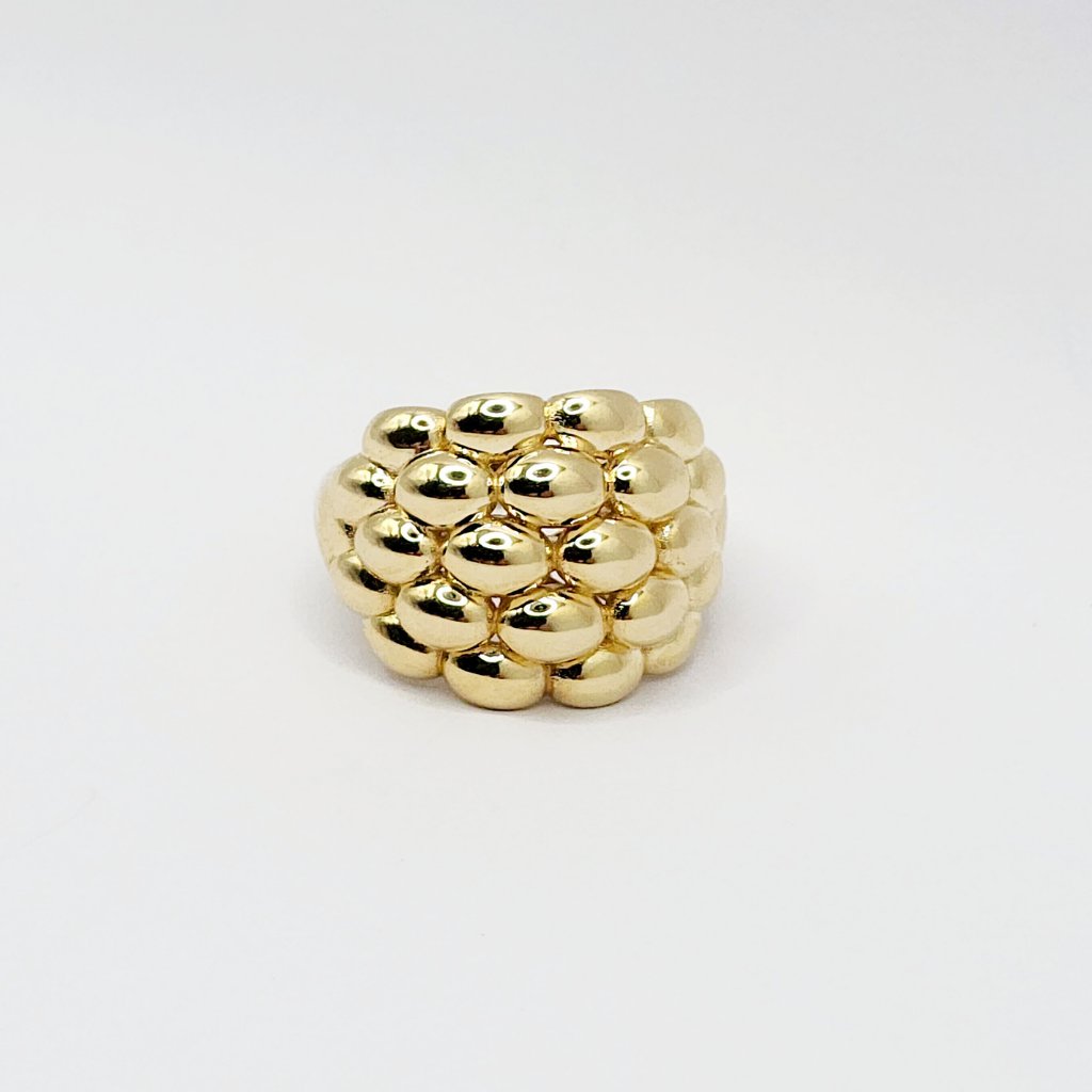 10K Anillo De Mujer - Diseño De Burbujas De Champán