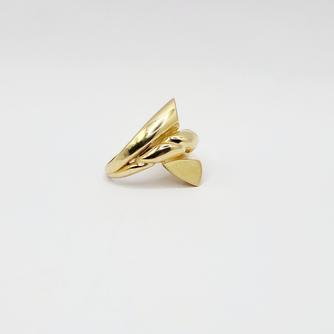 10K Anillo De Mujer - Diseño De Banda Gruesa llamativo