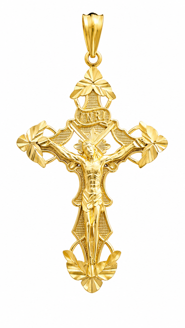 Dige de cruz 14 k sólido