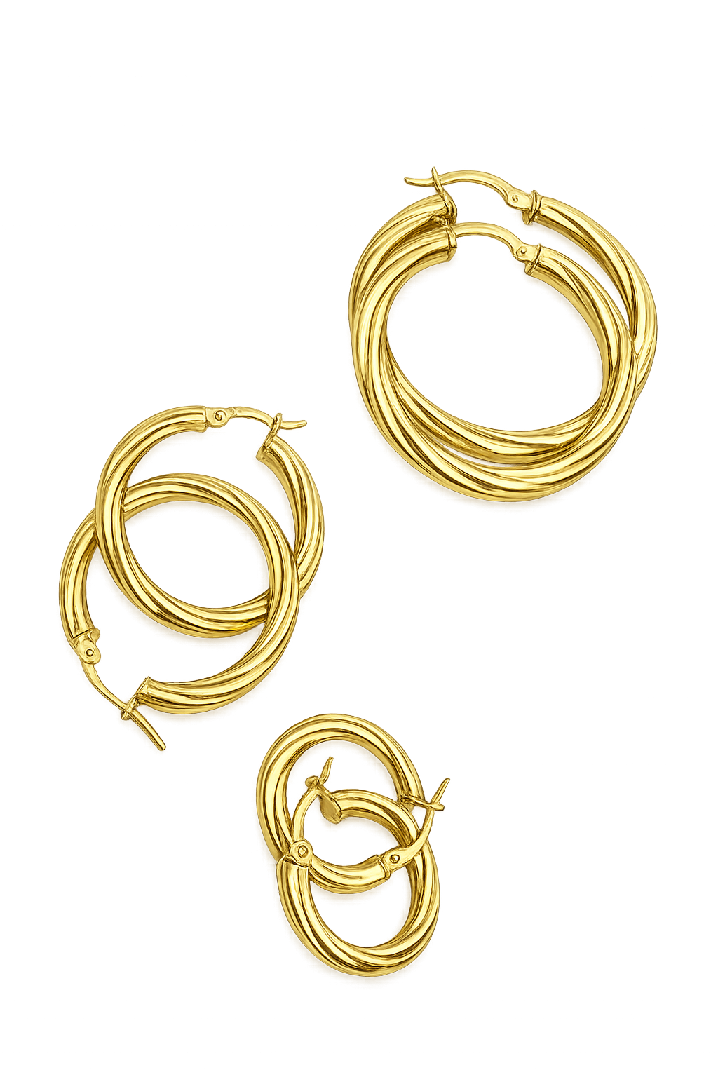 Set de Argollas de tubo torcido fino