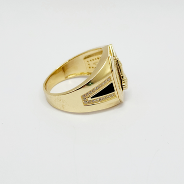 10K Anillo De Hombre - La Virgen De La Caridad Con Diamante