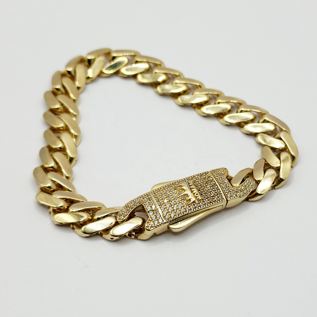 10K Brazalete De Hombre - Con Diamante