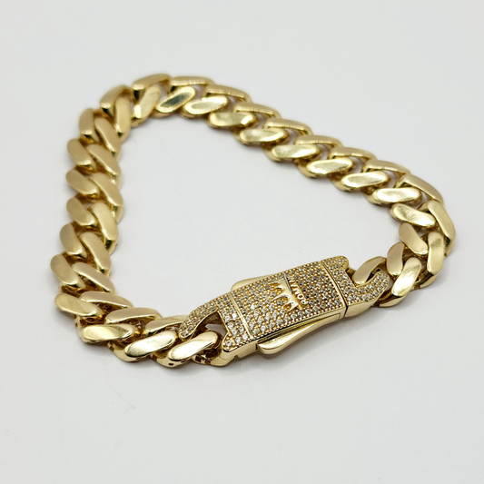 10K Brazalete De Hombre - Con Diamante