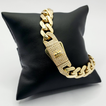 10K Brazalete De Hombre - Con Diamante