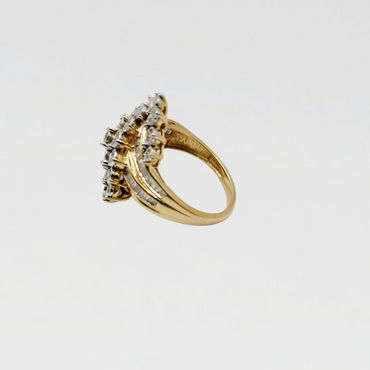 10K Anillo De Diamante De Mujer