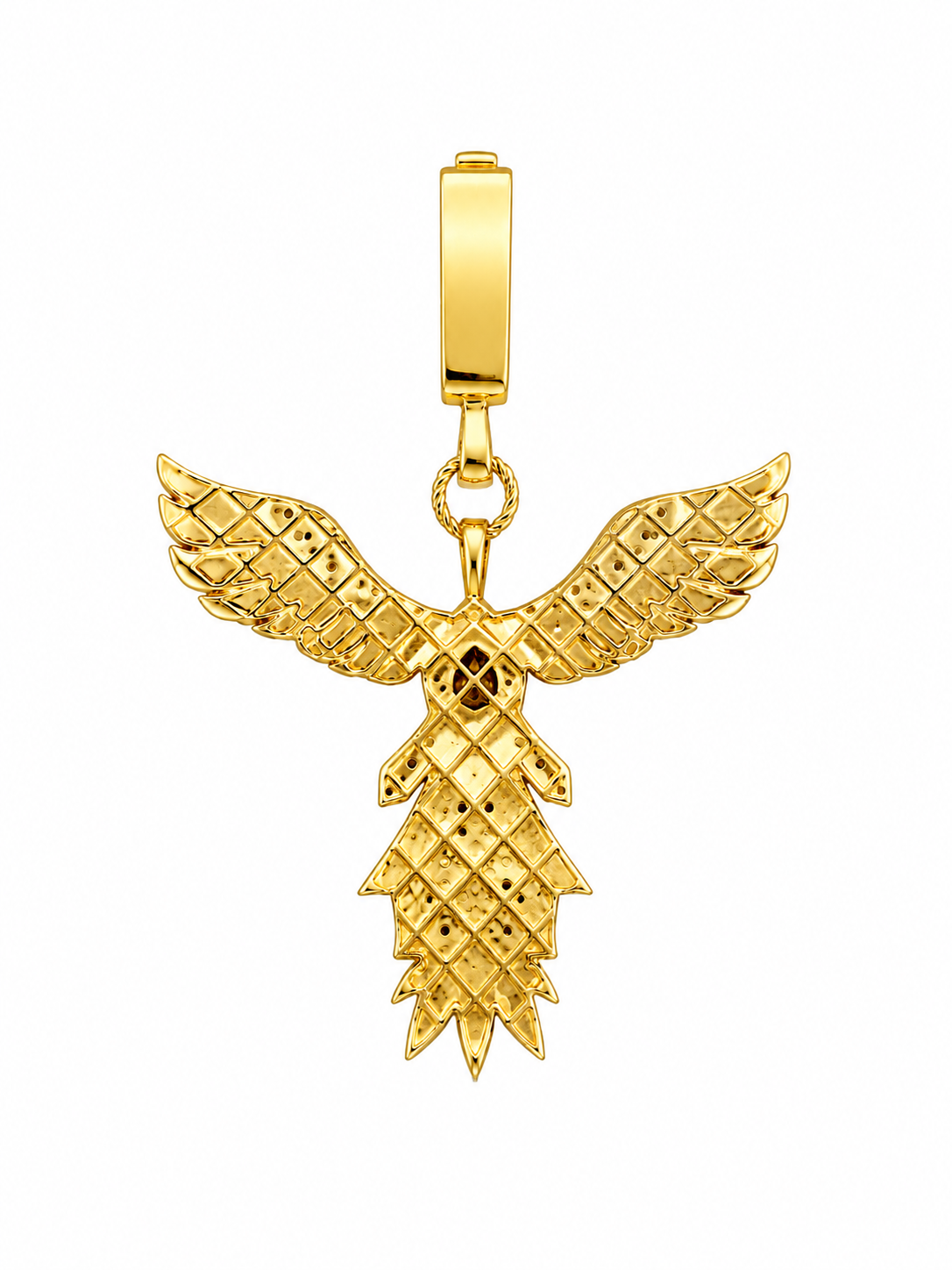 Dije de angel con piedra azul 14 kt