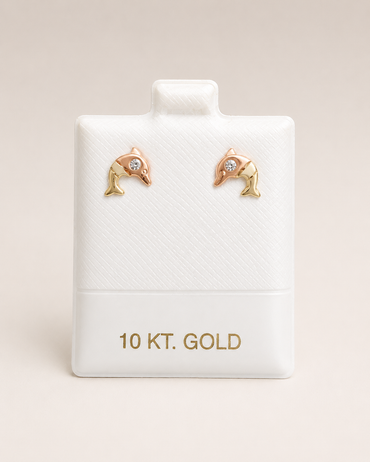 Pendientes para niña delfin 10 kt