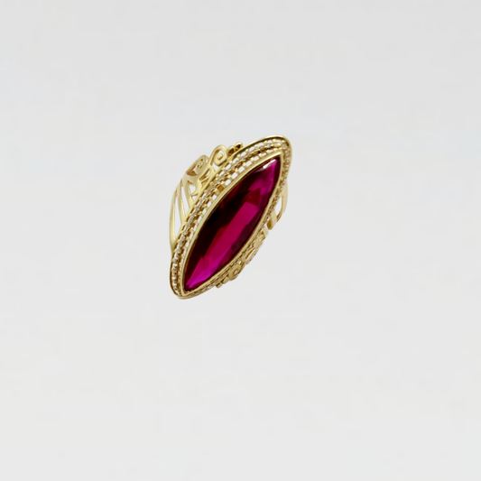 14K Anillo De Mujer - Piedra Ruby