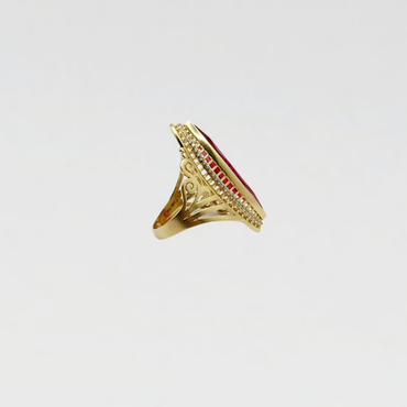 14K Anillo De Mujer - Piedra Ruby