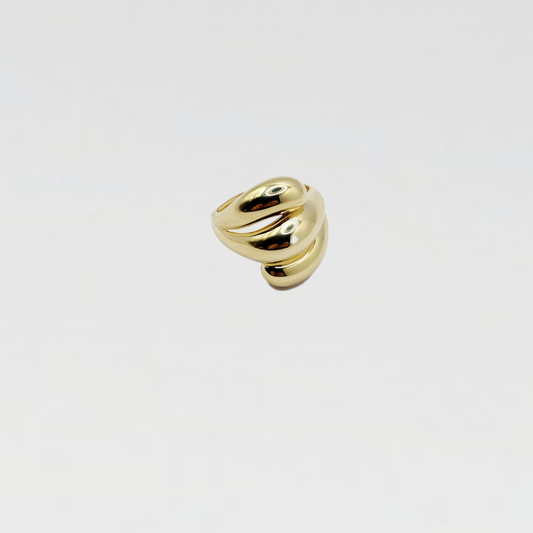 10K Anillo De Mujer - Doble Cúpula