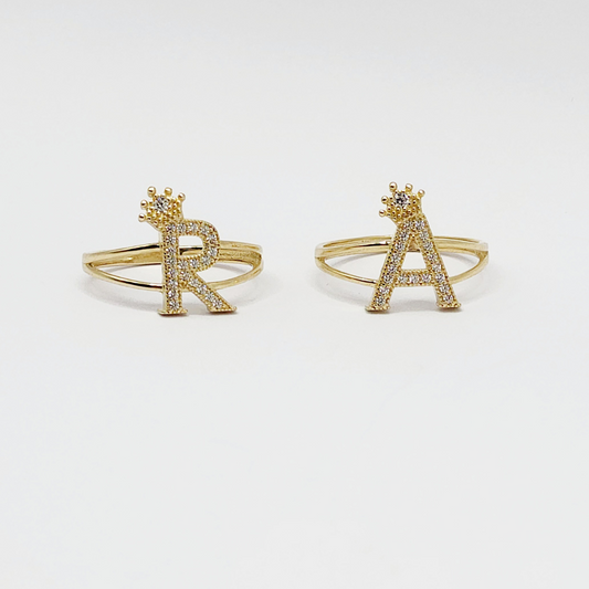 10K Anillo De Mujer Con Iniciales