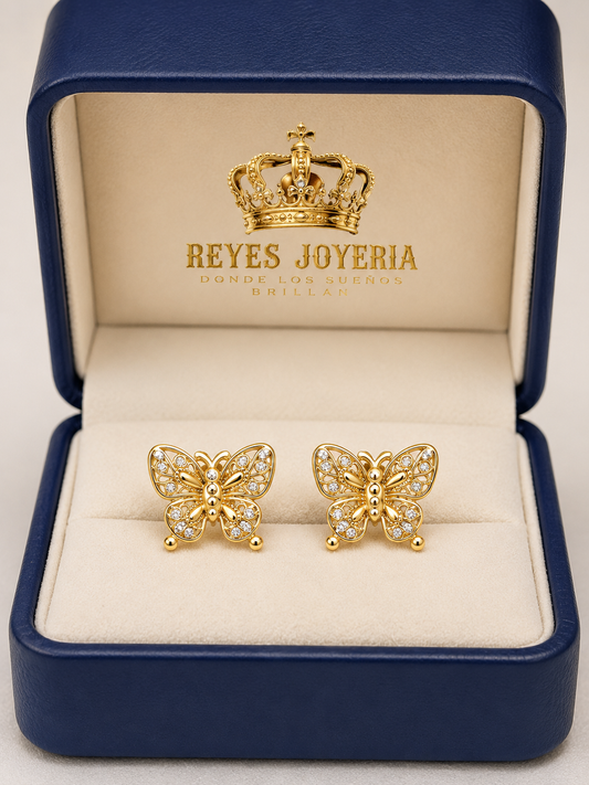 Pendiente de mariposa 14 kt