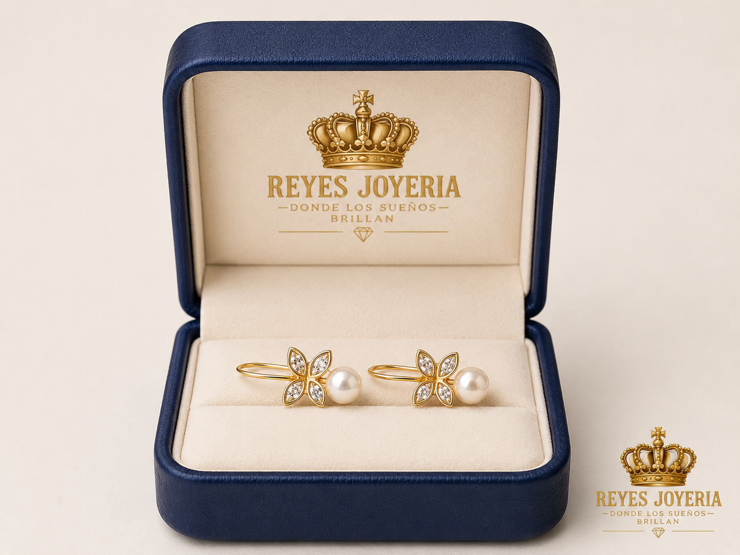 Aretes hermoso 10 kt con piedras blanca