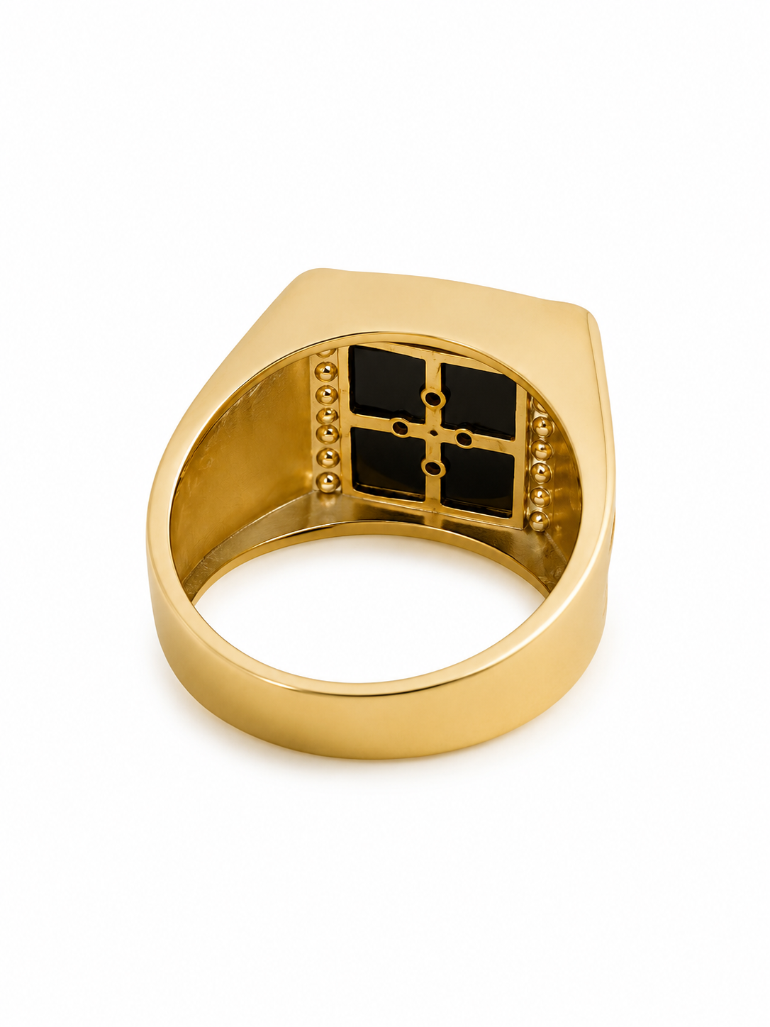 Anillo de hombre 10 kt con piedra negra