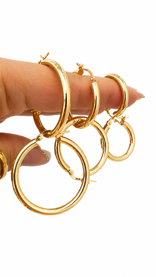 Argollas liza en trío 10 kt