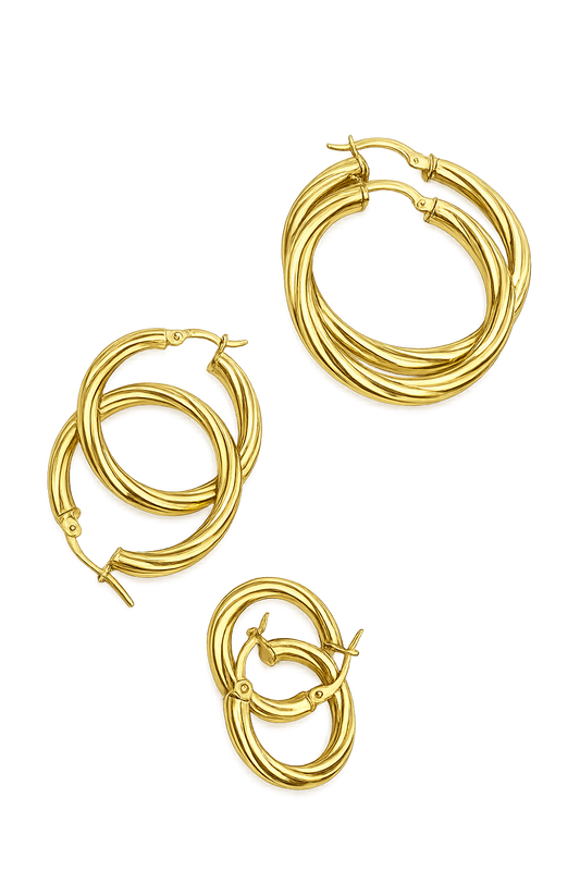 Set de Argollas de tubo torcido fino