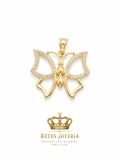 Dige de mariposa con piedra 10 kt