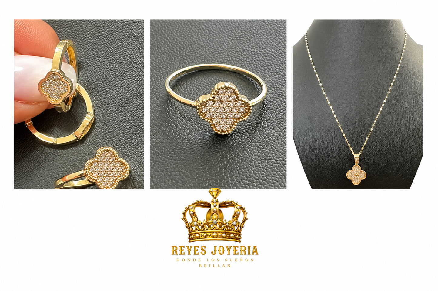 Set con cadena , dije , anillo , argollas por un solo precio