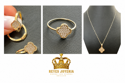 Set con cadena , dije , anillo , argollas por un solo precio