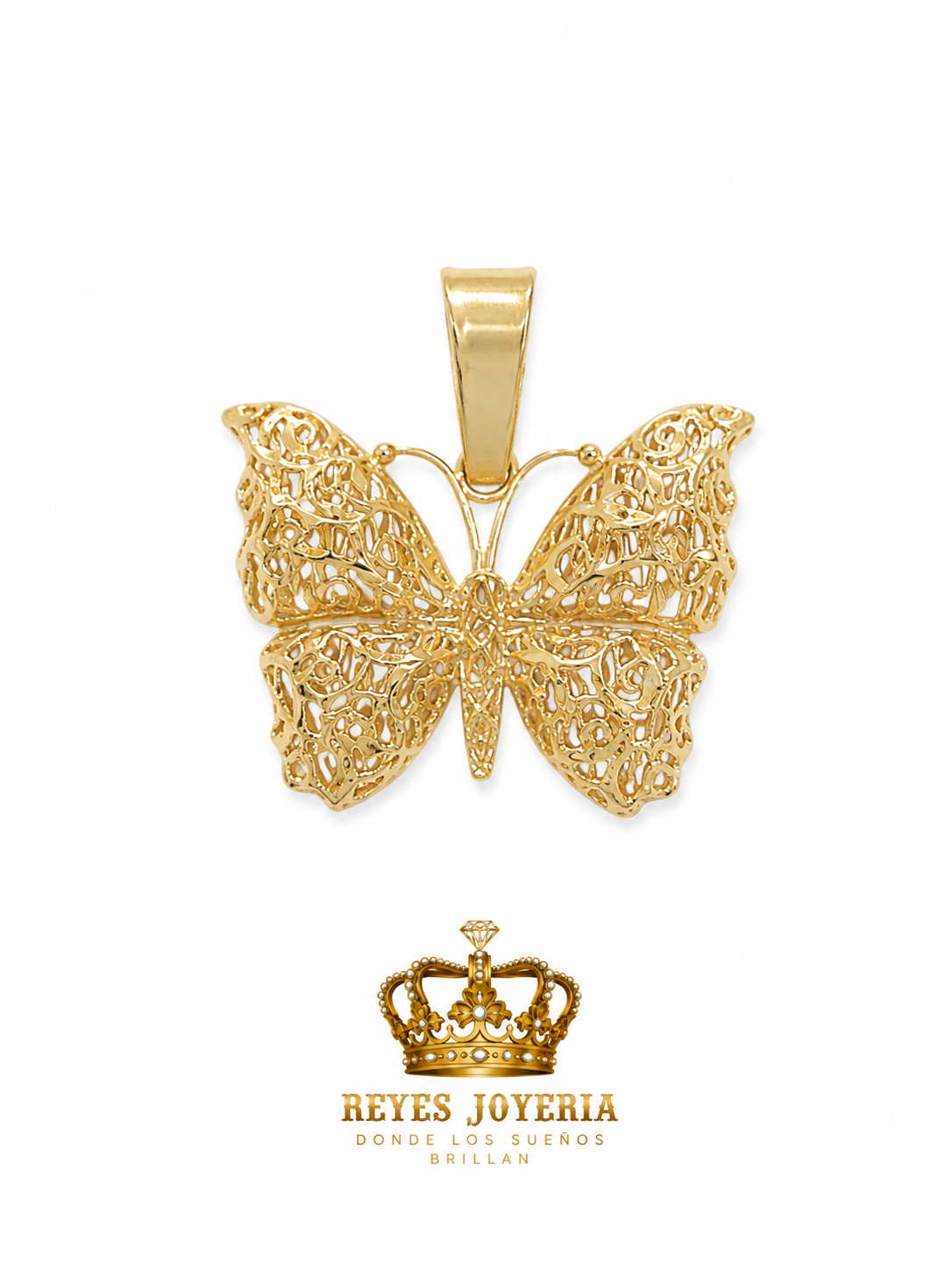 Dije de mariposa calado 14 kt