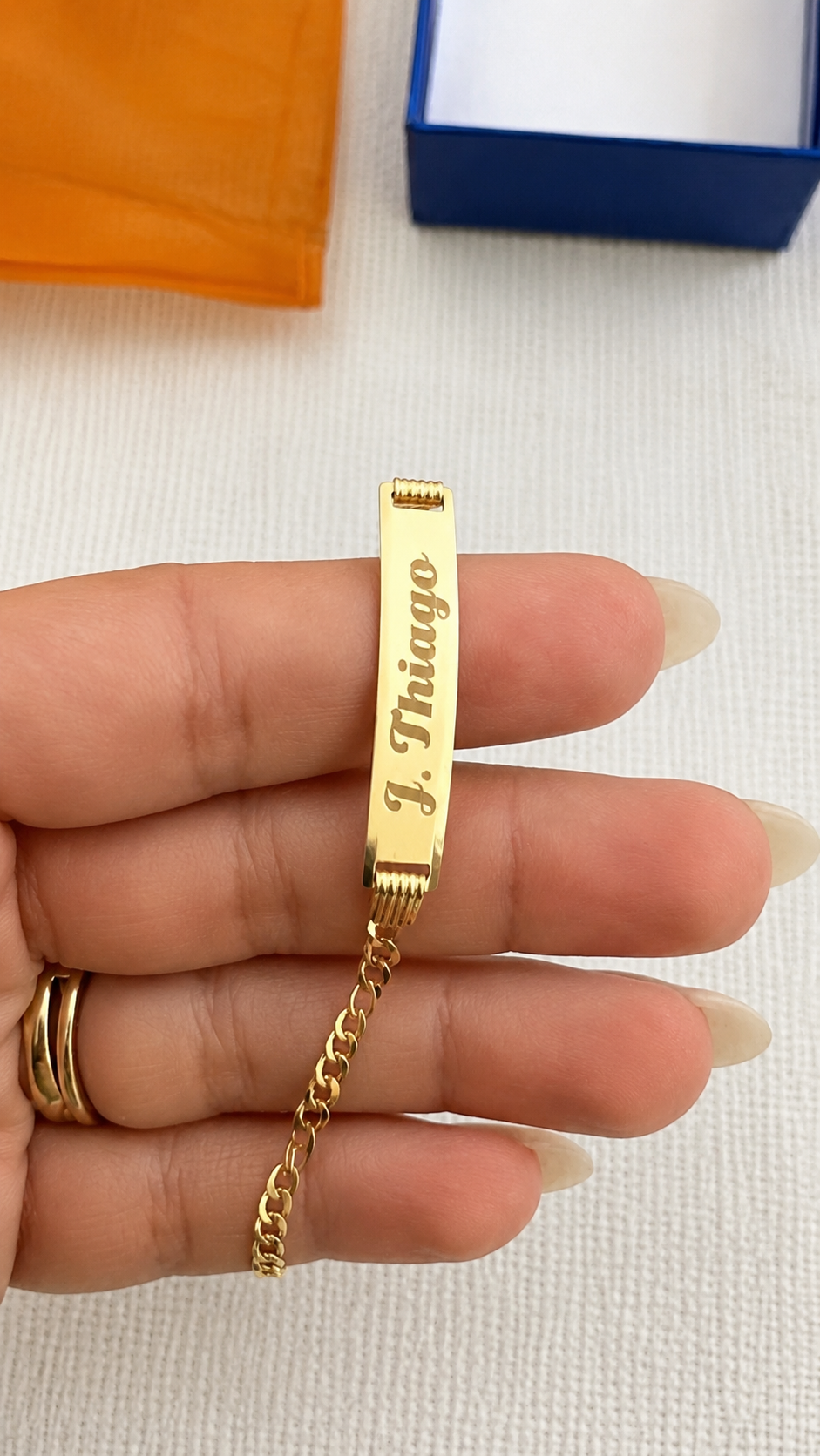 Manilla pera bb con nombre incluido 10 kt