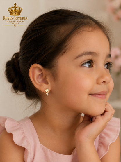 Argollas para niña 14 kt