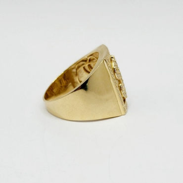 10K Anillo De Hombre - Diseño $ Con Diamante