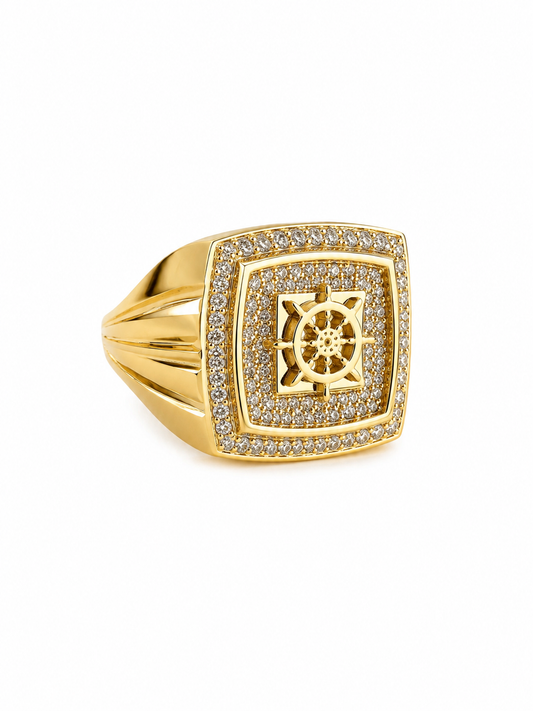 Anillo de hombre 10 kt con piedras hermosa