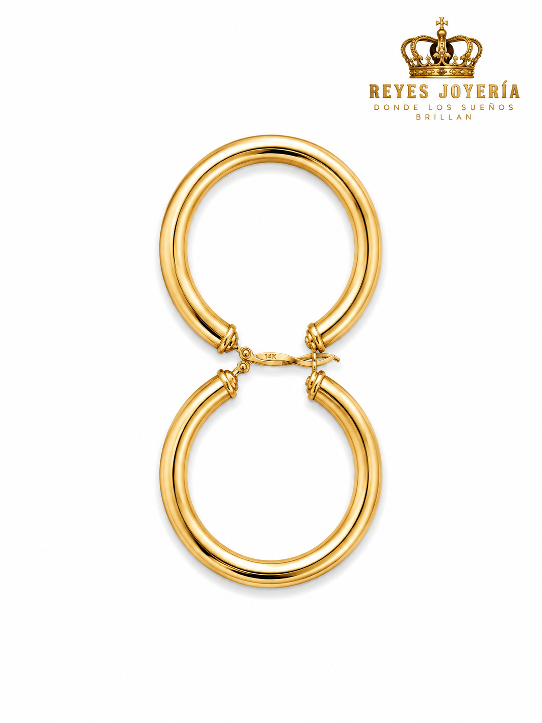 Argollas gorda liza 14 kt