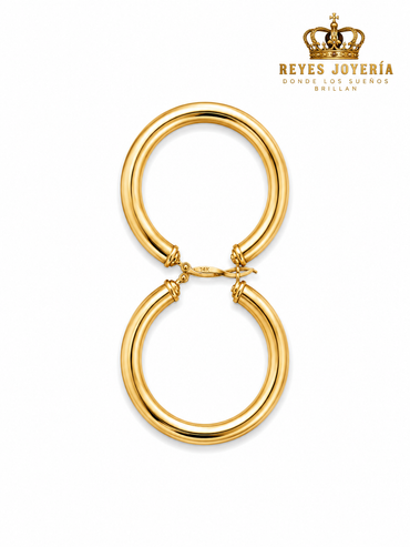 Argollas gorda liza 14 kt