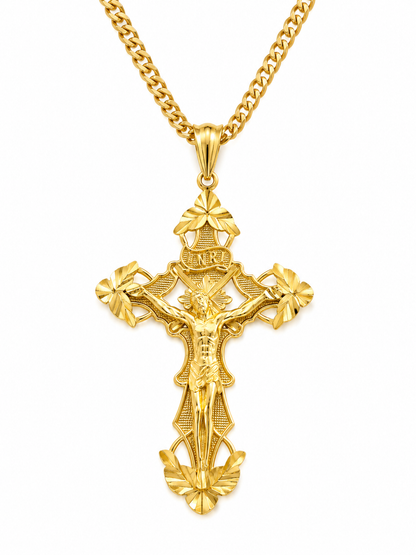 Dige de cruz 14 k sólido