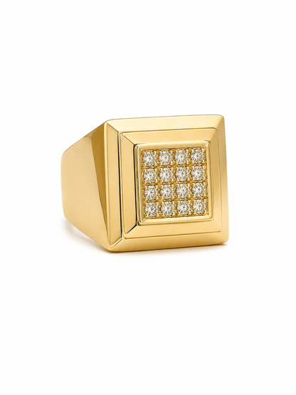 Anillo de hombre 10 kt cuadrado