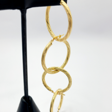 10K Argollas Set De 2 De Mujer - Diseño Nevada