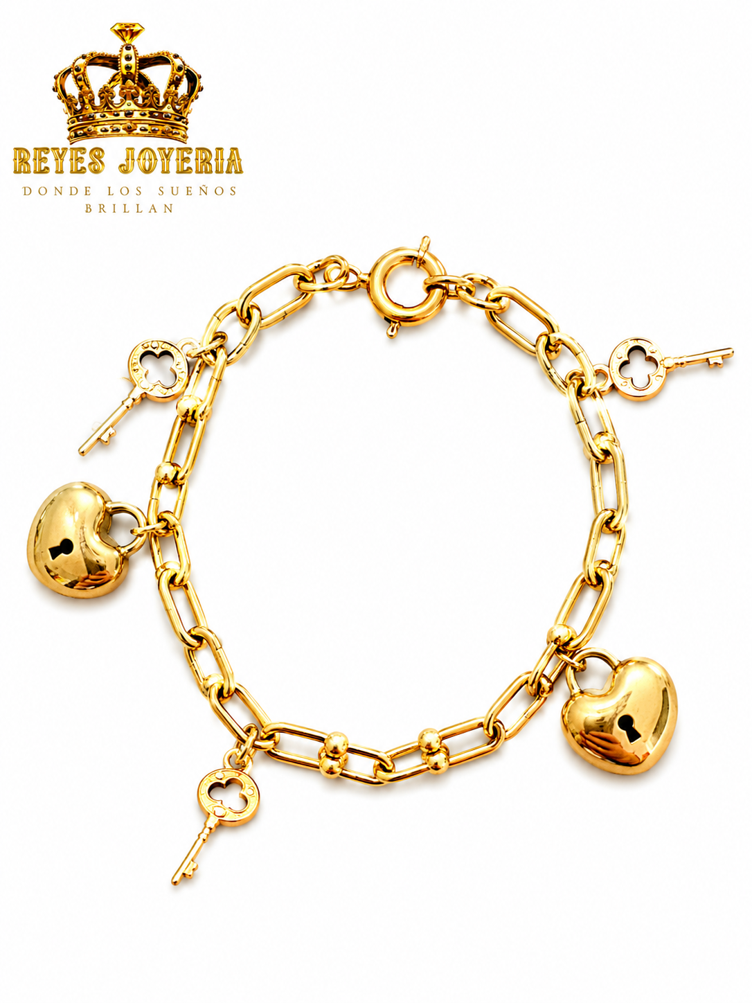 Manilla de mujer 10 kt con colgante