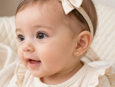 Pendientes para bb de corona 14 kt