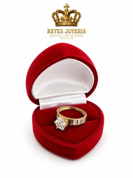Anillo solitario 10 kt