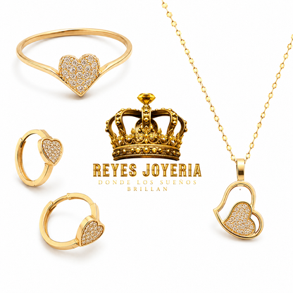 Set con cadena , dije , anillo , argollas por un solo precio