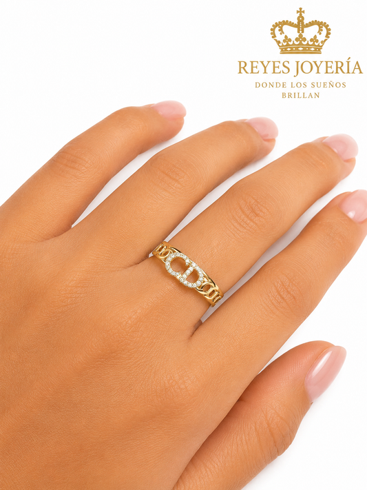 Anillo hermoso mujer 10 kt