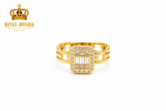 Anillo de mujer con piedras vague 14 kt