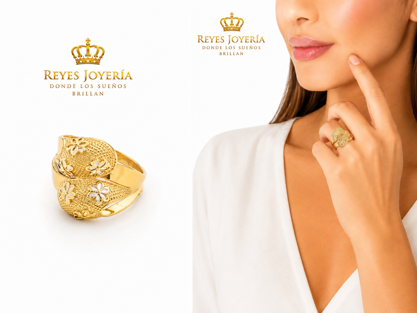 Anillo calado de mujer 10 kt